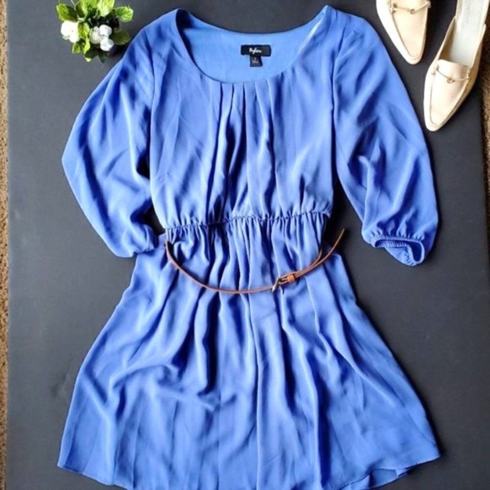 Byline Blue Belted Dress
